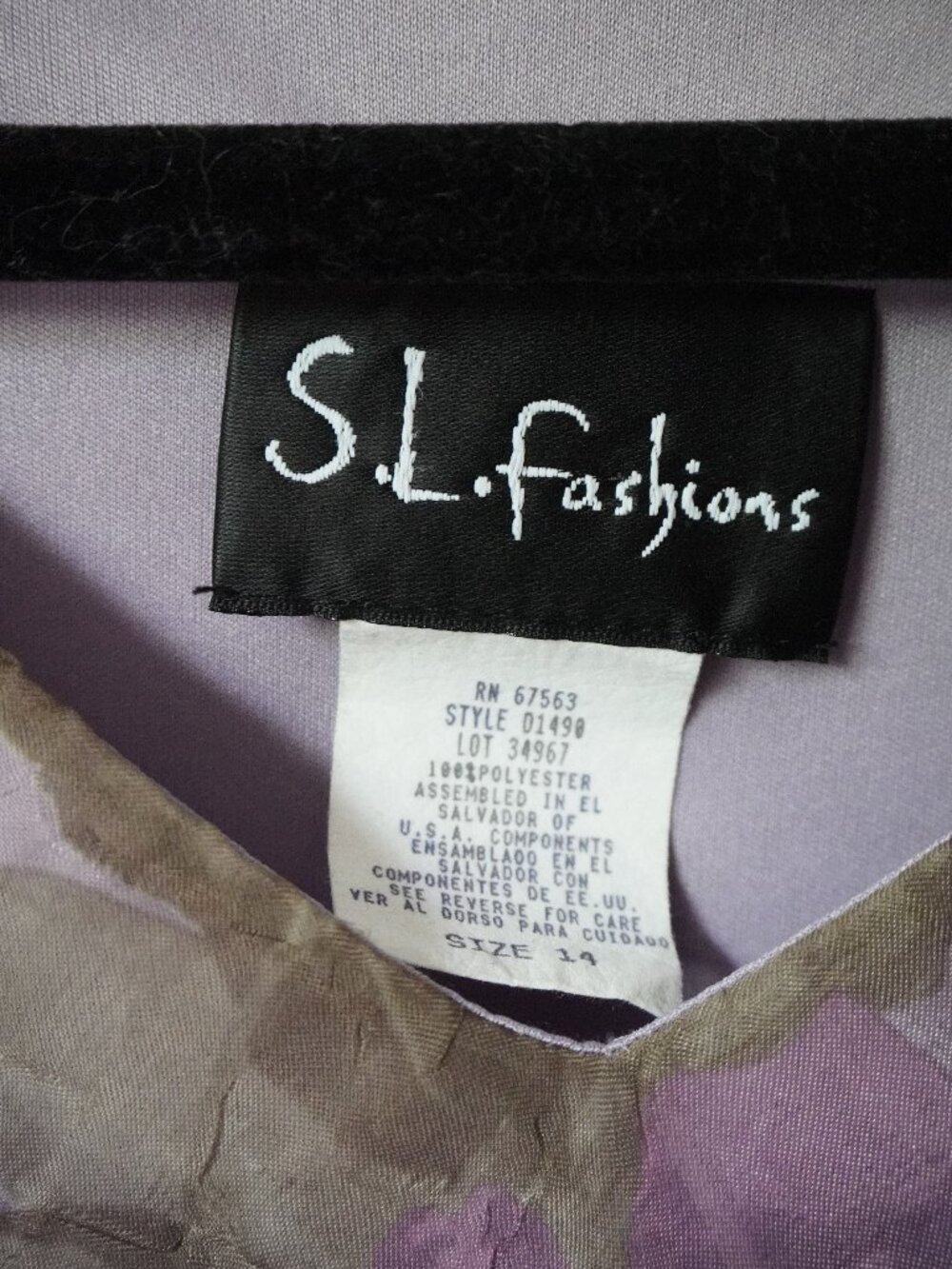 S L Fashions Pink and Lilac Floral Dress Size 14 - Picture 3 of 5